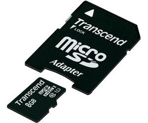 Transcend TS8GUSDU1 karta pamięci Micro SDHC 8GB Class 10 UHS-I + adapter SD ( Full HD )