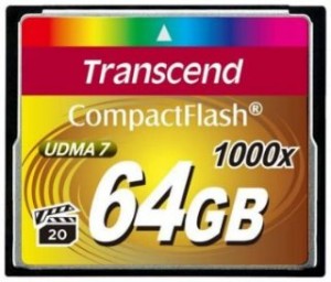 Transcend TS64GCF1000 karta pamięci 64GB Compact Flash 1000x (Odczyt 160MB/s ,zapis 70MB/s)