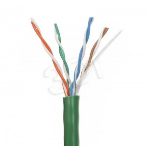 A-LAN Kabel U/UTP typu linka kat.5E PVC Zielony 100m - 25 lat gwarancji