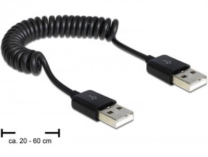 DeLOCK Kabel USB AM-AM Spirala 20-60cm