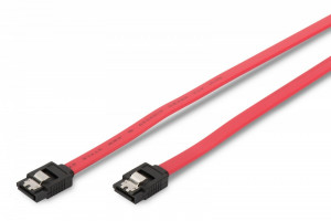 Assmann Kabel połączeniowy Serial ATA z zatrzaskami Typ SATA (7pin)/SATA (7pin) Ż/Ż 0,5m Czerwony