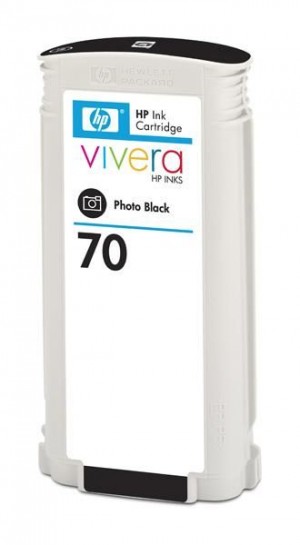 HP 70 original ink cartridge photo black standard capacity 130ml 1-pack with Vivera ink