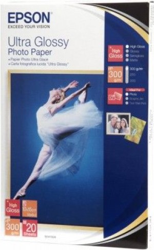 Epson photo paper Ultra glossy 10x15 20sheet for Stylus R200 R300 R320 R800 RX425 RX500 RX600 RX620 C43 44 45 46 62