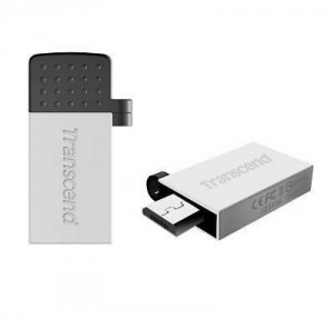 Transcend 32GB JetFlash 380 OTG Silver Plating USB2.0 Micro USB Port and Full-size USB Port