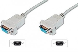 Digitus Kabel połączeniowy RS232 null-modem Typ DSUB9/DSUB9 Ż/Ż 1,8m Szary