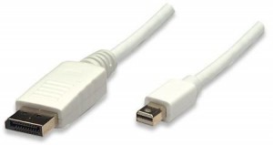 Manhattan 324748 Kabel monitorowy Mini DisplayPort/DisplayPort, M/M, biały, 2m