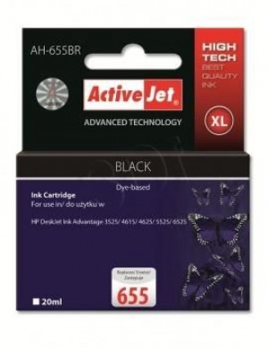 ActiveJet AH-655BR Tusz (zamiennik HP 655 CZ109AE; Premium; 20 ml; czarny)