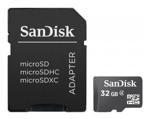 SanDisk Karta pamięci MicroSDHC 32GB Class 4 + adapter
