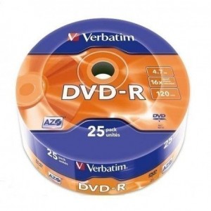 Verbatim DVD-R 4,7GB DVD-R 16x WRAP. 25p 43808