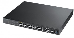 ZyXEL GS2210-24HP-EU0101F Zyxel GS2210-24HP 24-port GbE L2 PoE Switch, 4x GbE combo (RJ45/SFP) ports