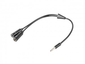 NATEC Adapter jack stereo Extreme Media MINI(M) 4-PIN->JACK MINI(F) X2 (słuch+mikrofon) 0,2m (blister)