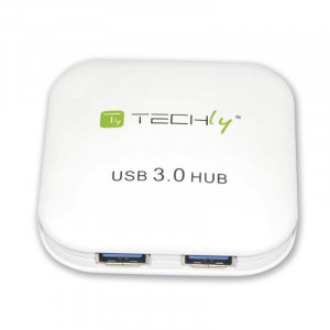 Techly HUB USB 3.0 Super-Speed 4 porty, biały