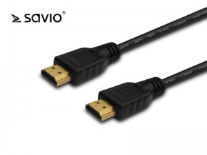 Savio Kabel HDMI v1.4 CL-37 1m, czarny, złote końcówki