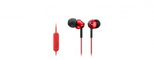 Sony stereo sluchátka MDR-EX110AP, červená