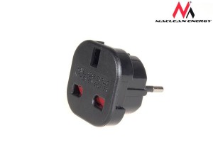 Maclean Adapter zasilania MCE72 UK na wtyk EU, czarne