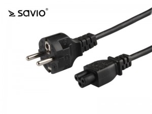 Savio Kabel zasilający koniczynka 3pin, 1,2m, CL-67