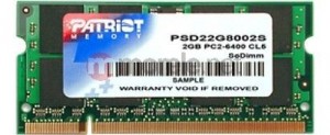 Patriot PSD22G8002S 2GB 800MHz DDR2 Non-ECC CL6 SODIMM