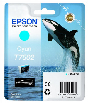 Epson T7602 Ink Cartridge Cyan UltraChrome HD