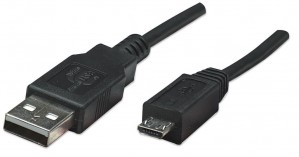 Manhattan Kabel USB A-MicroB M/M 3 0m USB2.0 Hi-Speed biały