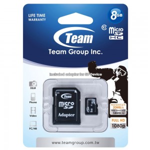Team Group Karta pamięci microSDHC Class 10 8GB + Adapter SD