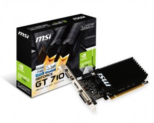 MSI GT 710 1GD3H LP GeForce GT 710, 1GB DDR3 (64 Bit), HDMI, DVI, D-Sub