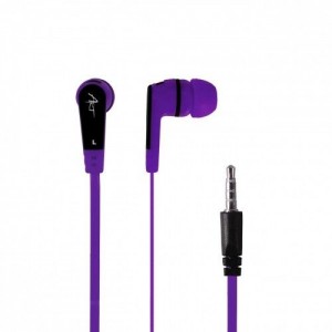 ART Słuchawki douszne z mikrofonem S2F fioletowe smartphone/Mp3/tablet