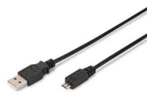 Assmann Kabel połączeniowy USB 2.0 HighSpeed Typ USB A/microUSB B M/M 3m Czarny