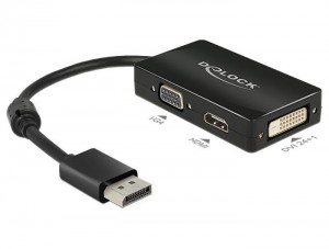 DeLOCK Adapter Displayport 1.1 ->HDMI/VGA/DVI 16cm