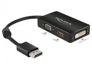 DeLOCK Delock Adapter DisplayPort 1.1 (DP) auf VGA/HDMI/DVI passiv black